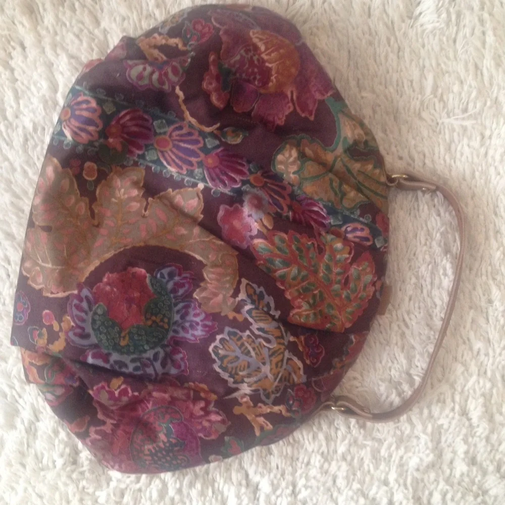 VINTAGE 80s Purple Pink Jumbo Multicolored Print Bag